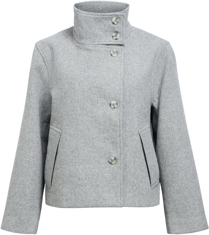 Object Jas Objriki Re Short Jacket Noos 23044657 Medium Grey Melange Dames Maat - 34