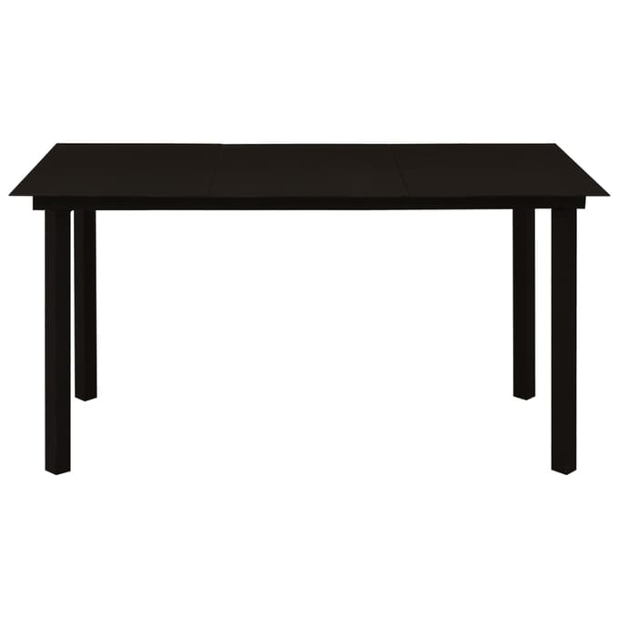 vidaXL - Tuintafel - 150x80x74 - cm - staal - en - glas - zwart