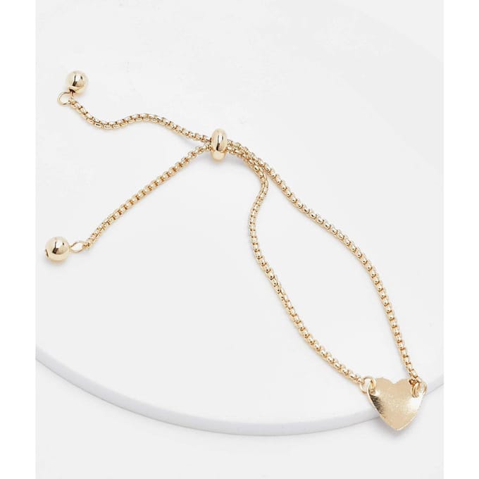 boohoo Dames Heart Detail Toggle Armband | Goud
