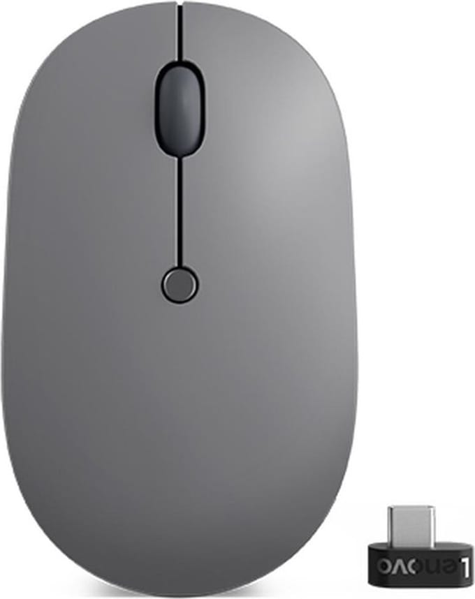 Lenovo Go USB-C Muis Draadloos – Radiografisch Optisch – Grijs – 5 Toetsen – 2400 dpi