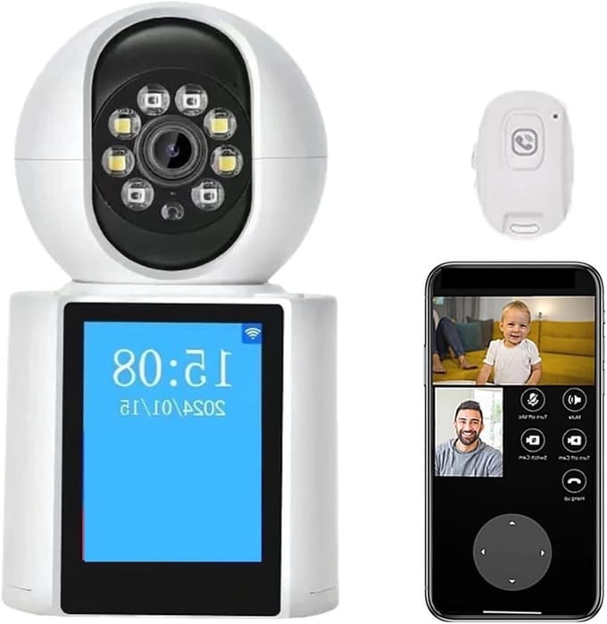 Videobabyfoon - Binnen camera - Kinderen in de gaten - 3MP HD beeld - 2.8 inch scherm - Wit