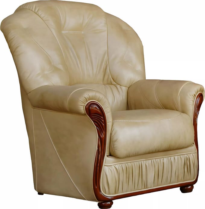 Vente-unique Fauteuil DAPHNE van 100% buffelleer - Beige