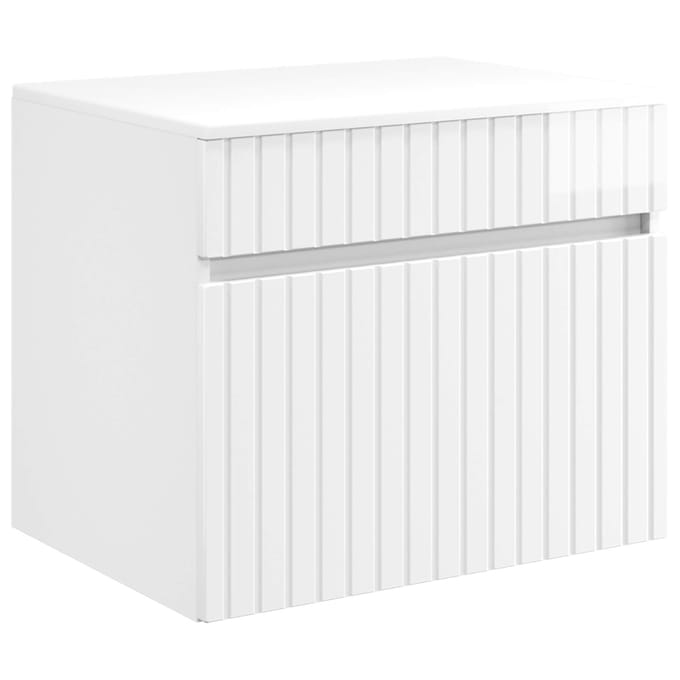 vidaXL - Wandgemonteerde - Badkamerkast - Hoogglans - Wit - 59 - x - 44,5 - x - 50 - cm
