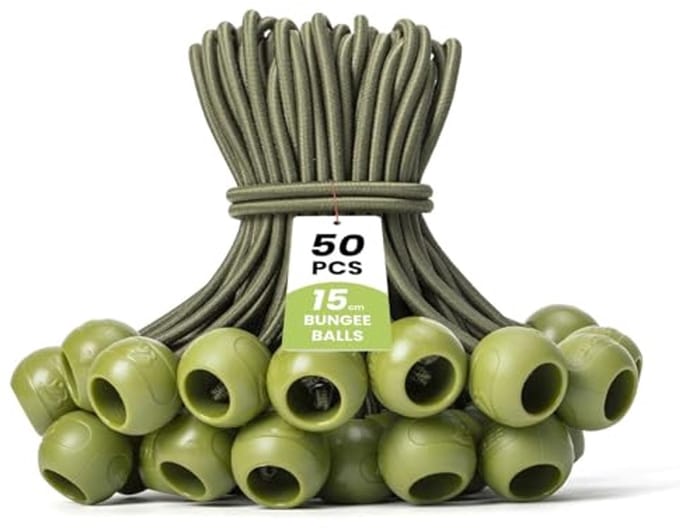 Elastische Spanrubbers met Bal - 50 Stuks 15cm voor Dekzeilen en Tenten