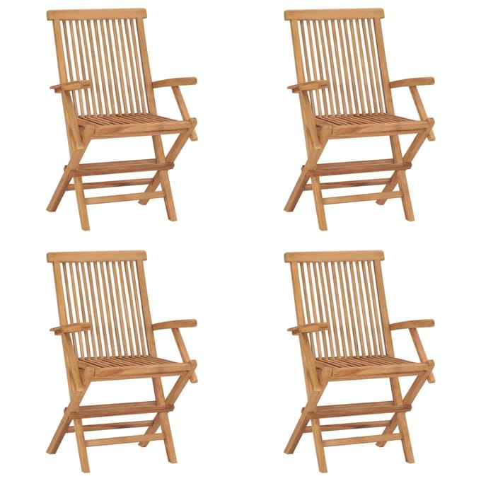 vidaXL - Klapstoelen - 4 - stuks - van - massief - teakhout