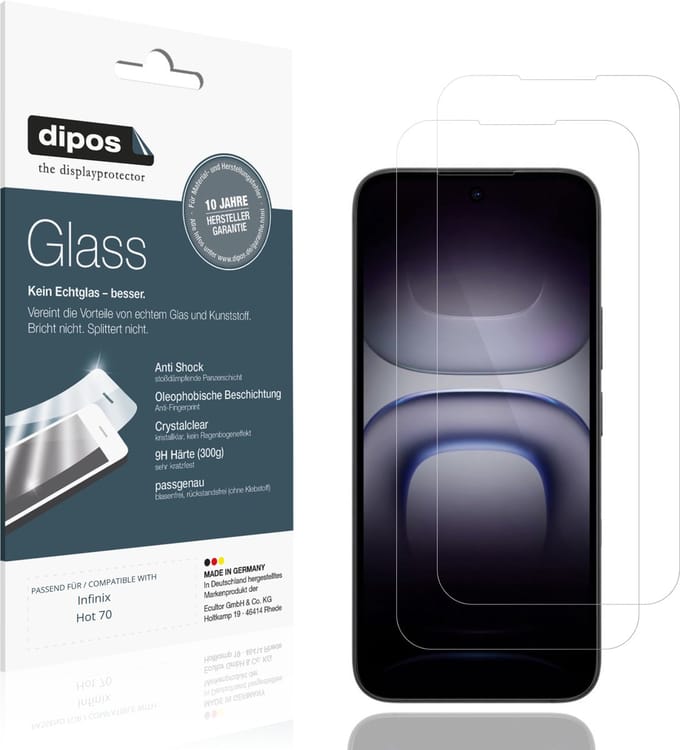 dipos – 2x Pantserfolie geschikt voor Infinix Hot 70 | 9H Screenprotector
