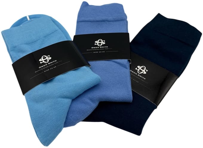 Owen Smith - Herensokken - 3 paar - Mix blauw - maat 43-46