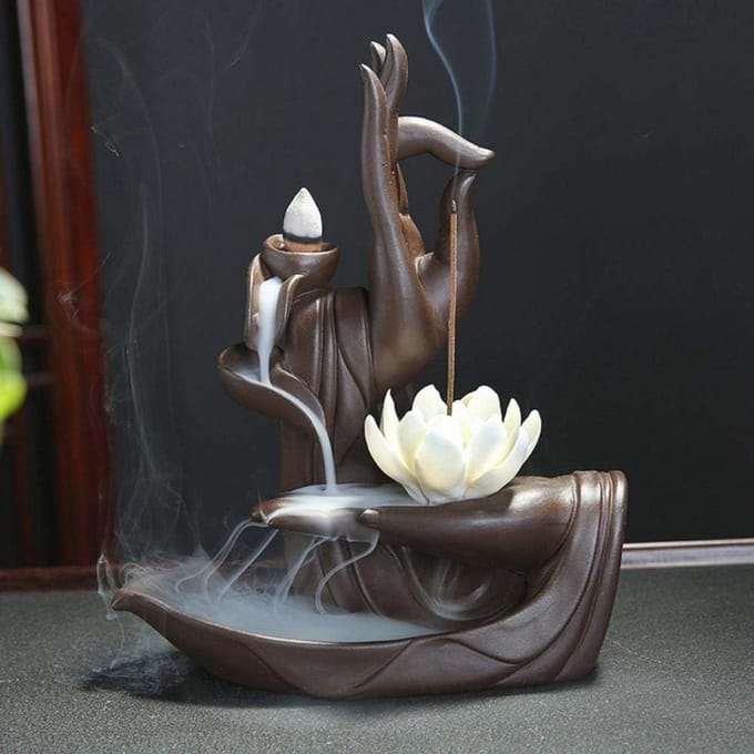 Handgemaakte Backflow Wierookbrander met Kegel Sticks - Lotus Design voor Home Decor