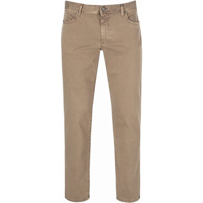 Alberto Pipe Broek Bruin - Maat W 36 - L 34 - Heren - Five-pocket broek