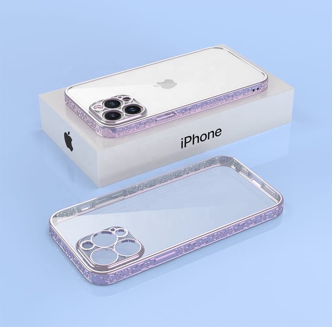 Smartphonica iPhone 13 Pro Max hoesje met 3D metallic opdruk - Paars geschikt voor iPhone 13 Pro Max