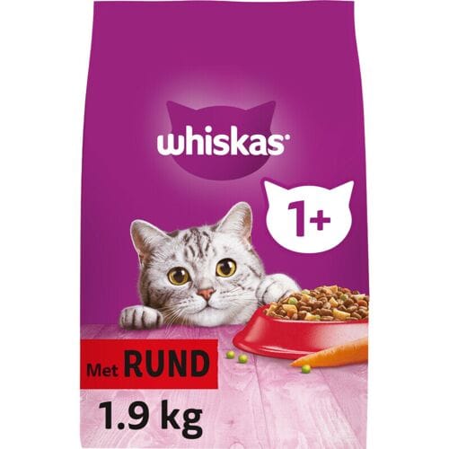 Whiskas 1+ Adult Katten Droogvoer Rund - 1,9 kg