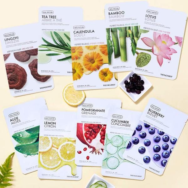 THE FACE SHOP Real Nature Mask Sheet (10 Sheets) Random 15 Types (3 Options) #3SET