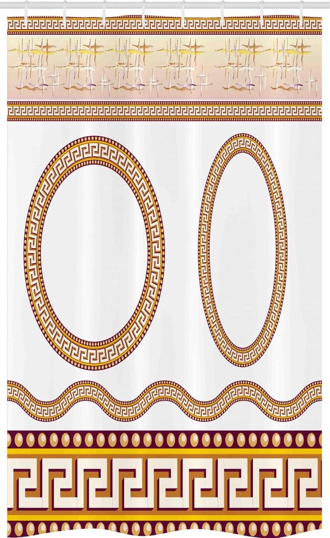 ABAKUHAUS – Douchesgordijn Griekse Sleutel – 120x180 cm – Polyester