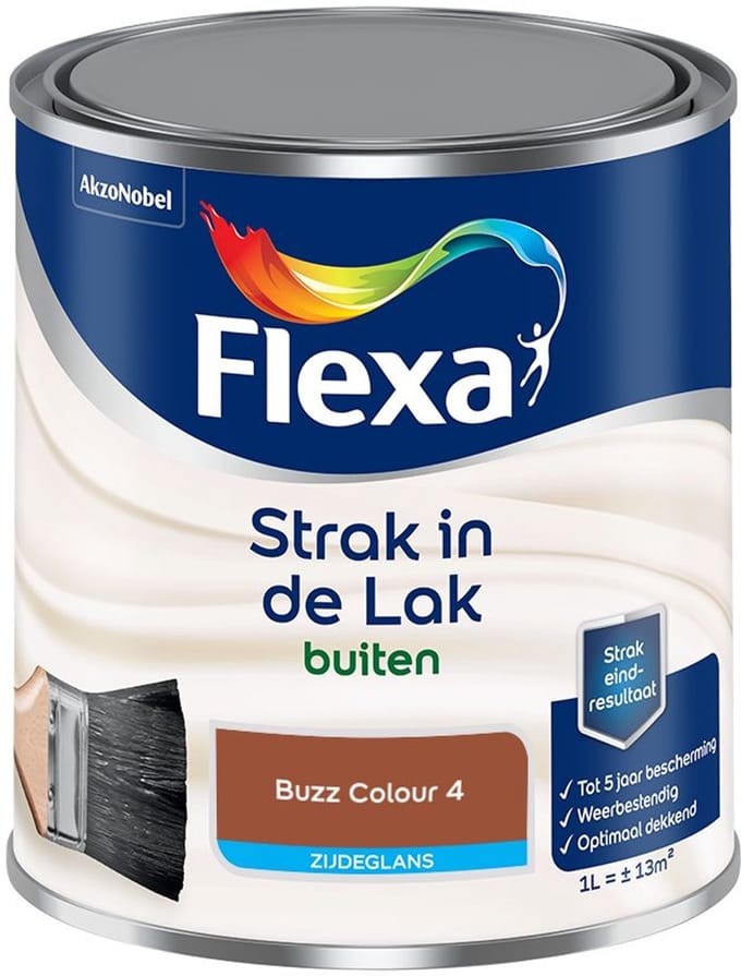 Flexa - Strak In De Lak Buitenlak Zijdeglans - Buzz Colour 4 - Mengverf - 1 L