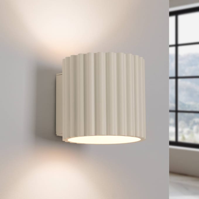 SOLLUX LIGHTING wandlamp RIBLA, beige, Ø 10 cm, metaal, G9