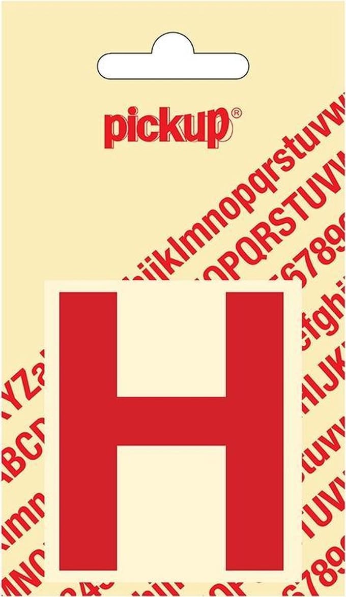 Pickup plakletter Helvetica 60 mm - rood H
