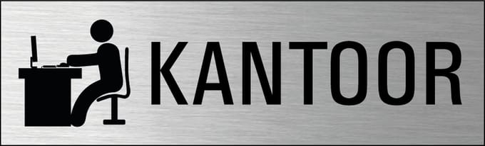 Kantoor deurbordje met zelfklevende strip