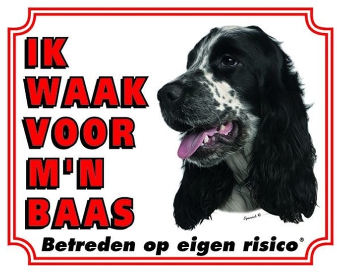 Engelse Cocker Spaniel Waakbord - Ik waak voor mijn