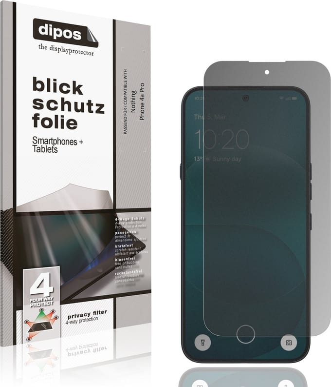 dipos – Matte Privacy Screenprotector geschikt voor Nothing Phone 4a Pro | Anti-Spy Beschermfolie