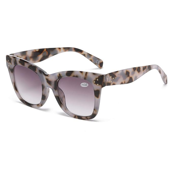 Lunettes de lecture progressives +1 0 à +4 0 Monture Large Lunettes de soleil pour presbytie Lunettes de mode multifonctionnelles 2.5 black