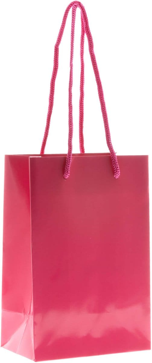 10x cadeautasjes Fuchsia Extra klein - 14x8x21,5cm