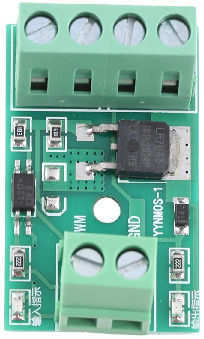 Dailygoody - Modulo Driver - PWM Sturing - Hoge Capaciteit - 3-20V Aansluitingen - 10A Stroom - Perfect voor 3D-printers - Compact Model