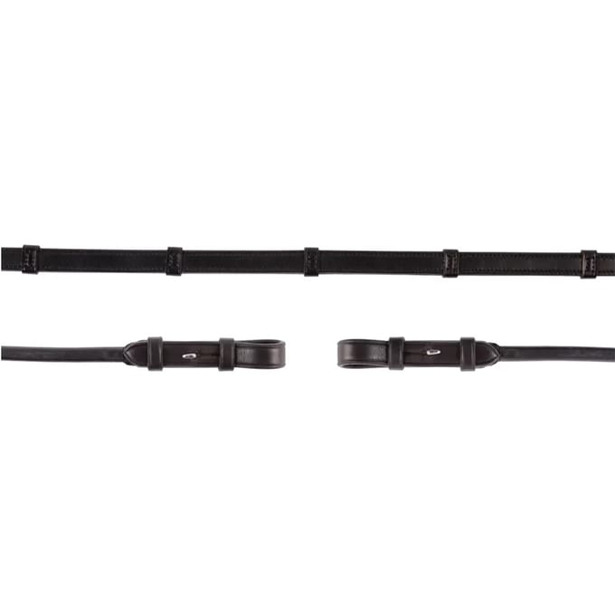 Teugel Rondgenaaid  antislip en stops 16mm blindesluiting Black/silver - Full