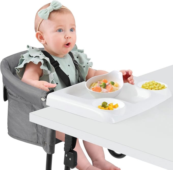 Inklapbare babykinderstoel met 5-punts veiligheidsgordel en draagtas