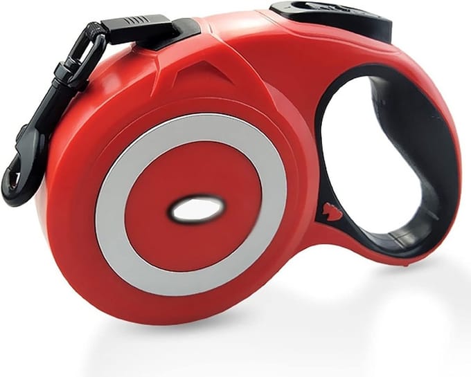 Oprolbare Hondenriem - Uitschuifbare Hondenkabel - Actieve Wandelingen - Robuust Rem Systeem - 8 Meter Lengte - Rood