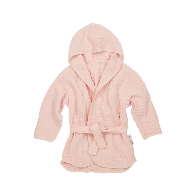 Meyco Baby Uni badjas - pre-washed hydrofiel - soft pink - 98/104