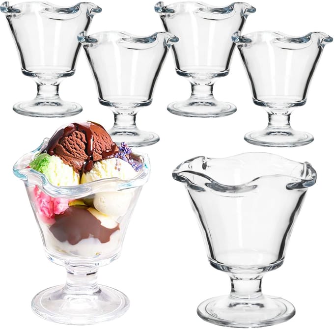MamboCat Set van 6 ROM ijsbekers van 200 ml met voet - 10582