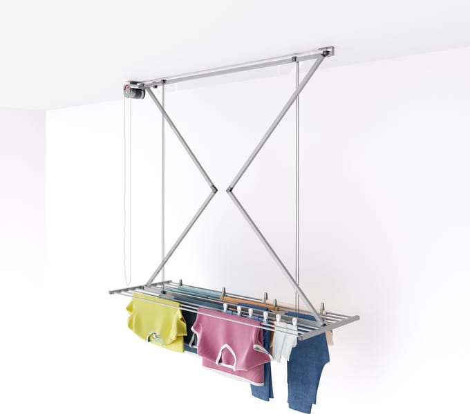 Foxydry Mini 152 cm plafond droogrek - handbediend - 11,5 m drooglengte - grijs
