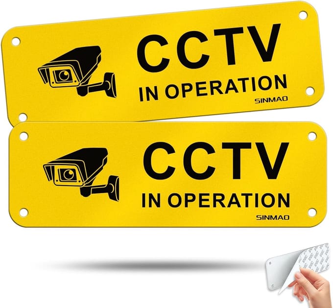 CCTV Camera Beveiligingssticker Raam Zelfklevend Reflecterend 15x5cm