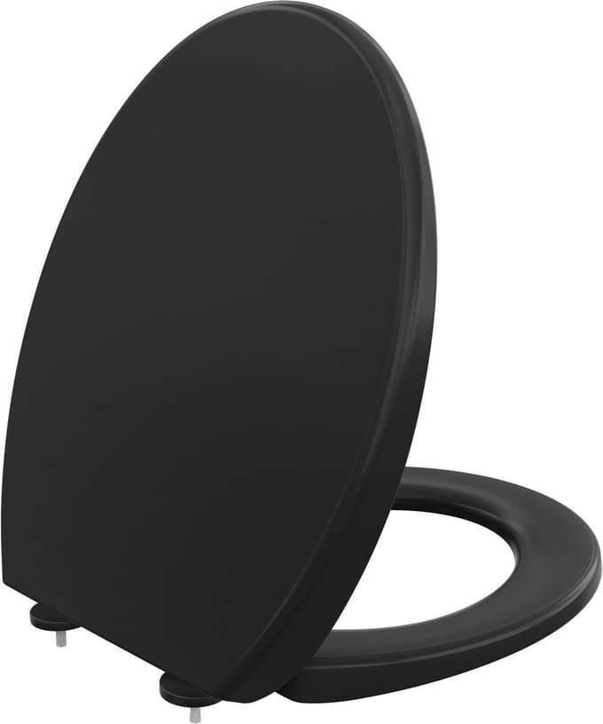 Cecipa Max WC Bril Zwart - O-Vorm - Toiletbril Softclose - Quick-release - Duroplast - 150 kg Draagvermogen