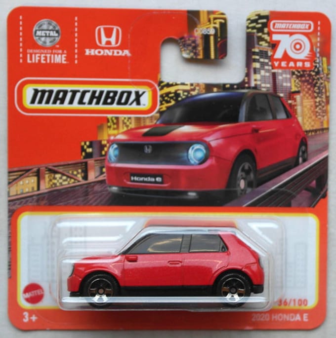 MATCHBOX 2020 HONDA E 36-100 METALIC RED (1:64)