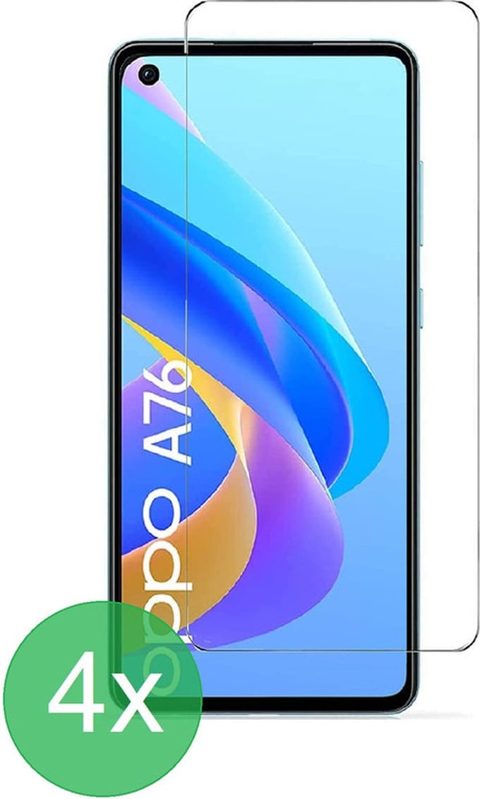 Screenprotector 4x Geschikt voor Oppo A96 / A76 / A36 - screen protector - glas - bescherm - beschermglas - ZT Accessoires