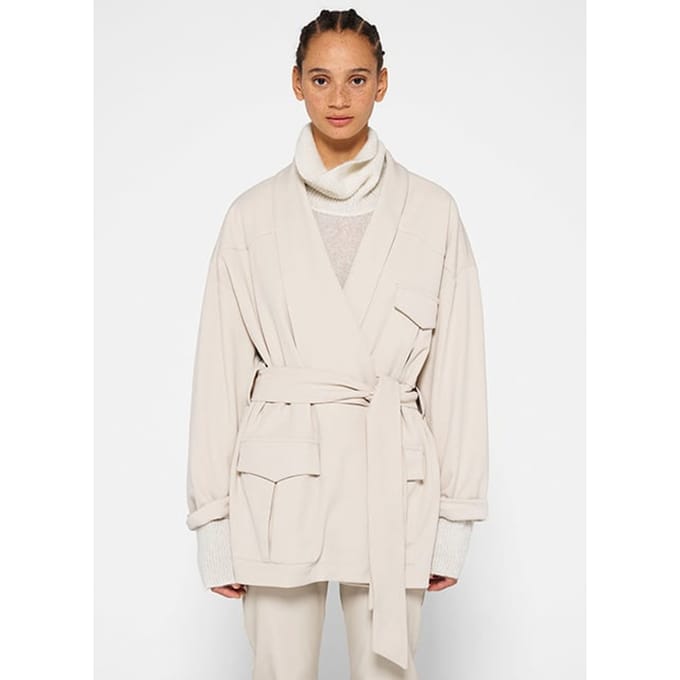 10DAYS Worker Jacket Crepe Light Safari Größe: XXS | Militärjacken Outlet | Damen