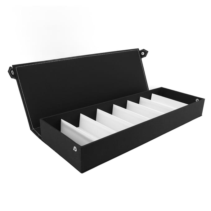 Organisateur de Lunettes Boîte de Rangement 8 Compartiments Anti-Poussière Vitrine Présentoir Porte-Lunettes black