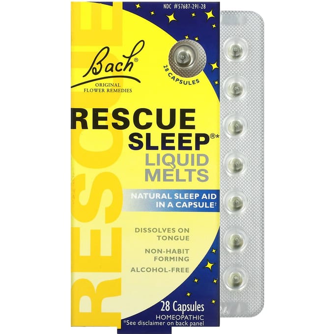 Bach, Original Flower Remedy, Rescue Sleep Smelttabletten, 28 Capsules