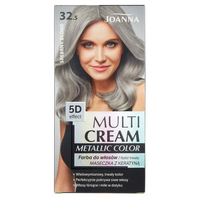 Joanna - Multi Cream Metallic Color 5D Effect Hair Dye 32.5 Silver Blonde