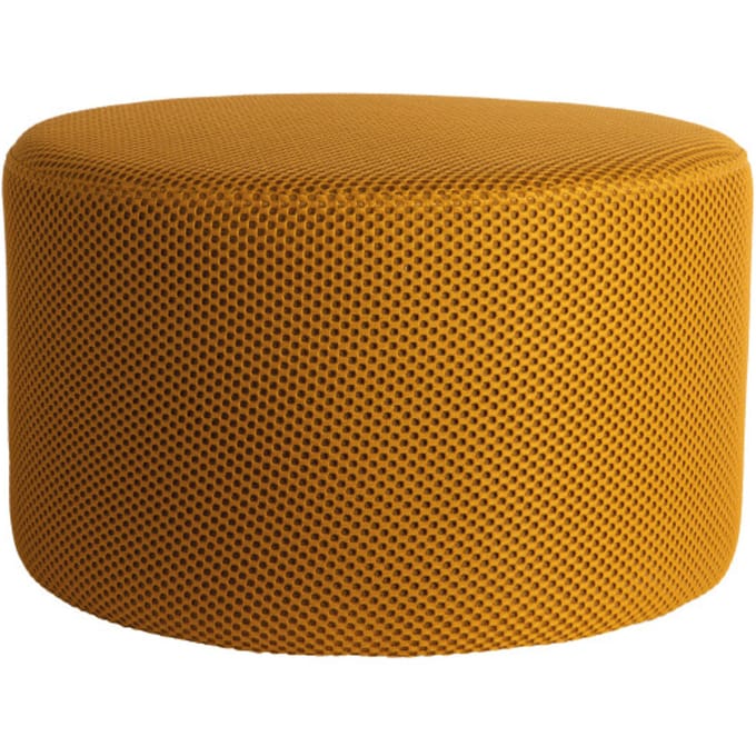 Leitmotiv Poef Retro Mesh - Heldergeel - Ø50cm - Modern