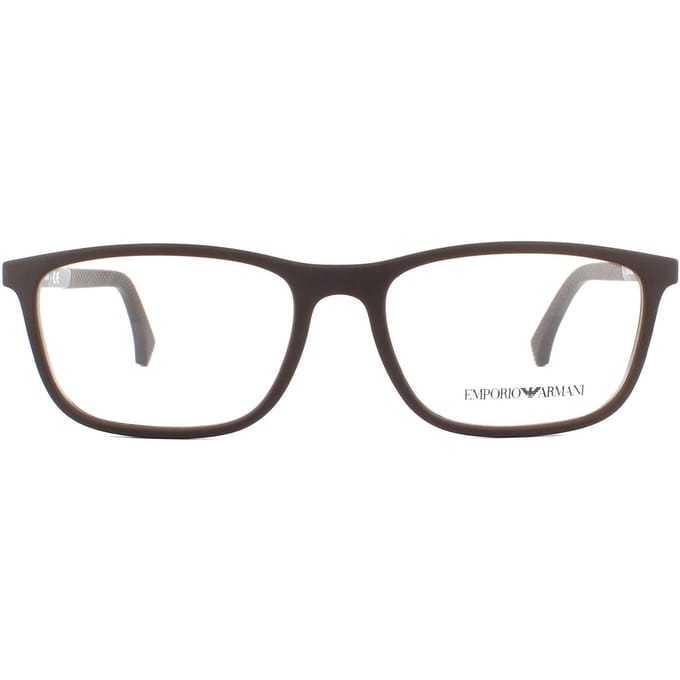 Emporio Armani Heren Bruine Rubber brilmonturen EA3069 5196