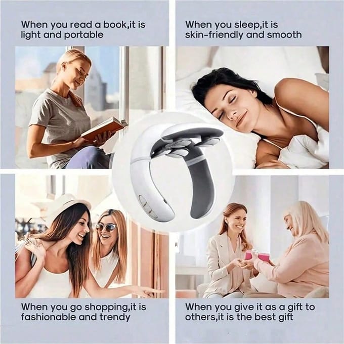 EMS Elektrische Cervicale Wervelkolom Massager 6 Modellen 9 Snelheden Nek Schouder Massage wit