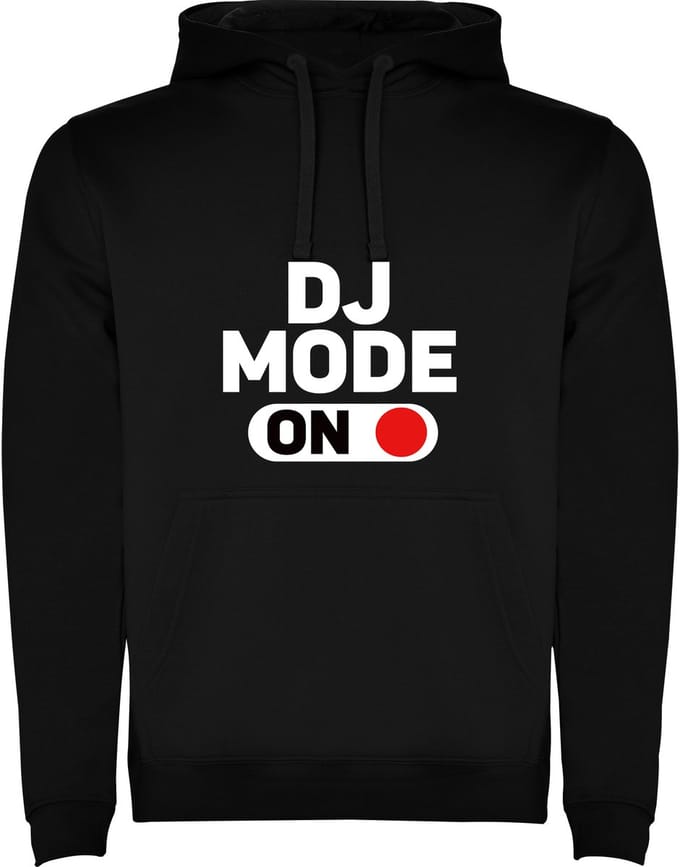 Zwarte Hoodie DJ Mode ON - DJ modus aan - Humor Maat M