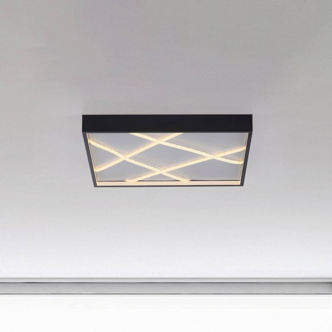 JUST LIGHT. GmbH JUST LIGHT. LED plafondlamp Mikado, 50 x 50 cm, zwart