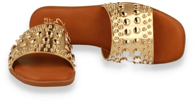 Double Heart Dames Slipper | Goud | Maat: 38