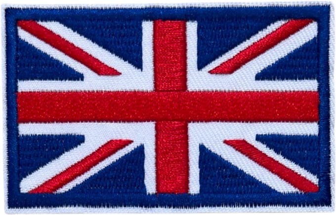 Great Britain Groot Brittannië Union Jack Britse Vlag Strijk Embleem Patch 7.9 cm / 5 cm / Rood Blauw Wit