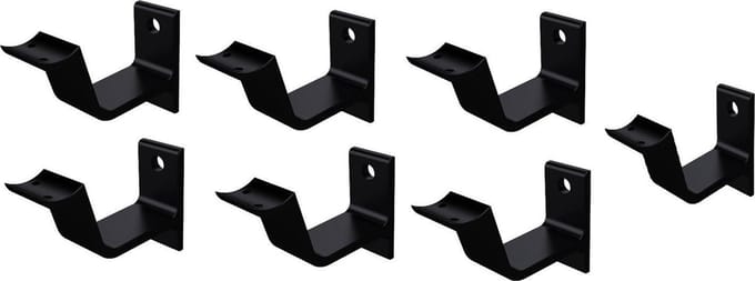 Leuninghouder zwart - Keilboutbevestiging - Hol zadel Hermeta - 7 stuks