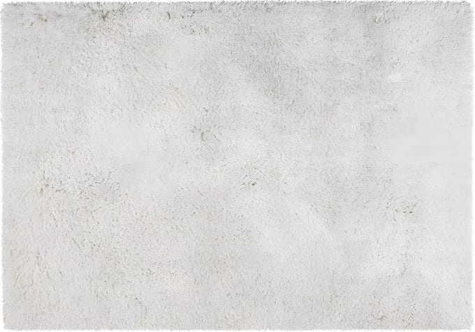 Vente-unique Hoogpolig shaggy vloerkleed in microvezel - 160 x 230 cm - Gebroken wit - HARVEY