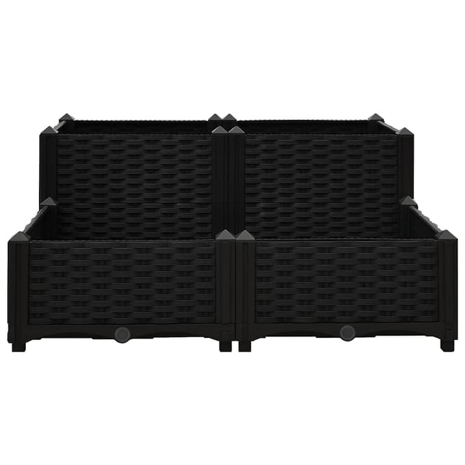 vidaXL - Plantenbak - verhoogd - 80x80x38 - cm - polypropyleen